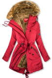 Warm gefütterter Parka mit Kapuze rot