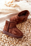 Gefütterte braune Schneestiefel aus Wildlederimitat