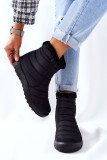 Schwarzer gefütterter Schneestiefel mit Plateau