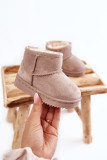 Beige gefütterter Schneestiefel aus Wildlederimitat