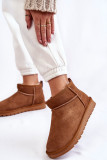 Niedrige Schneestiefel aus Veloursleder camel