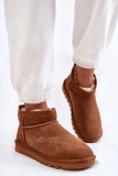Niedrige Schneestiefel aus Veloursleder camel