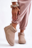 Niedrige beige Schneestiefel aus Veloursleder