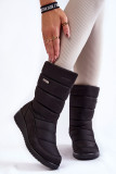 Gefütterte schwarze Schneestiefel mit Keilabsatz