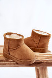 Gefütterte braune Stiefelette mit Fell