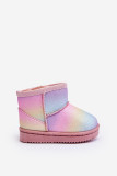 Gefütterte bunte Schneestiefel mit Fell