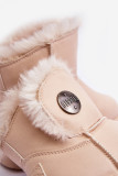 Beige gefütterte Schneestiefel mit Fell