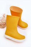 Gelber Gummistiefel mit Plattform und profilierter Innensohle