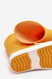 Gelber Gummistiefel mit Plattform und profilierter Innensohle