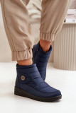 Gefütterte blaue Schneestiefel mit Plateau
