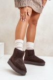 Braune Wildleder-Snowboots mit Plateau