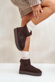 Braune Wildleder-Snowboots mit Plateau