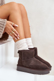 Braune Wildleder-Snowboots mit Plateau