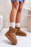 Snowboots aus Veloursleder mit Plateau in Braun