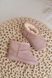 Gefütterte rosa Schneestiefel aus Wildlederimitat