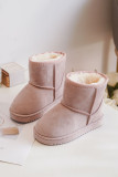 Gefütterte rosa Schneestiefel aus Wildlederimitat