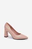 Elegante Pumps mit Blockabsatz, beige