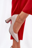 Elegante Pumps mit Blockabsatz, grau