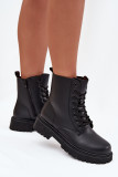 Schwarze gefütterte Ankle-Boots mit Reißverschluss