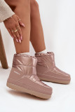 Rosa Schneestiefel aus Kunstleder und Synthetik