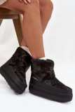Schwarze Snowboots aus Kunstleder und Synthetik