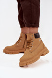 Gefütterte Camel-Stiefelette mit Reißverschluss
