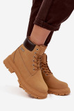 Gefütterte Camel-Stiefelette mit Reißverschluss