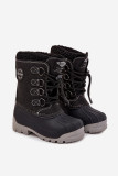 Schwarze Winterstiefel aus Kunstleder mit Fellfutter