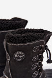 Schwarze Winterstiefel aus Kunstleder mit Fellfutter