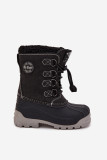 Schwarze Winterstiefel aus Kunstleder mit Fellfutter
