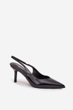 Lackierte Pumps mit Stilettoabsatz schwarz
