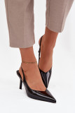 Lackierte Pumps mit Stilettoabsatz schwarz