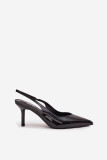 Lackierte Pumps mit Stilettoabsatz schwarz