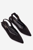 Schwarze Ballerina mit Schnalle aus Velourslederimitat