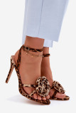 Sandale mit Stilettoabsatz und Animal-Print-Dekor