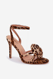 Sandale mit Stilettoabsatz und Animal-Print-Dekor