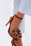 Sandale mit Stilettoabsatz und Animal-Print-Dekor