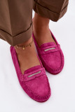 Mokassin aus echtem Veloursleder, rosa