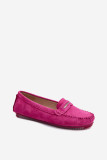 Mokassin aus echtem Veloursleder, rosa