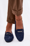 Mokassin aus echtem Veloursleder, blau, flach