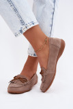 Mokassin aus echtem Veloursleder beige