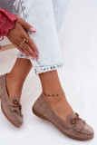 Mokassin aus echtem Veloursleder beige