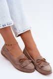 Mokassin aus echtem Veloursleder beige