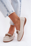 Beige Mokassins aus Naturleder