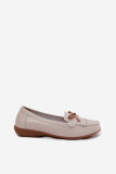 Beige Mokassins aus Naturleder