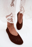 Braune Ballerinas aus Wildlederimitat
