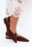 Braune Ballerina mit Schnalle aus Velourslederimitat