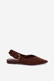 Braune Ballerina mit Schnalle aus Velourslederimitat