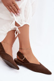 Braune Ballerina mit Schnalle aus Wildlederimitat