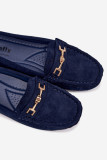 Klassische blaue Mokassins aus Veloursleder